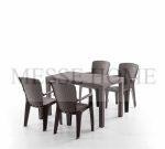 Σετ Τραπεζαρίας 5 Τεμαχίων Side Rattan (Καφέ)