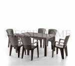 Σετ Τραπεζαρίας 7 Τεμαχίων Side Rattan (Καφέ)