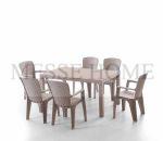 Σετ Τραπεζαρίας 7 Τεμαχίων Side Rattan (Καπουτσίνο)