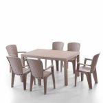 Σετ Τραπεζαρίας 7 Τεμαχίων Side Rattan (Καπουτσίνο)